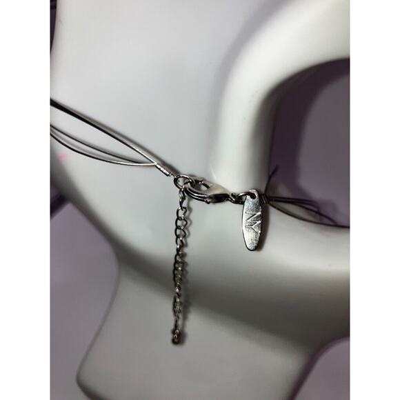 New York & Co Multicolored Multistrand Beaded Silver-Tone Wire 20.5" Necklace! - Picture 10 of 11